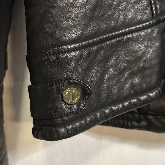 Calvin Klein Black Leather Biker Jacket - Picture 12 of 16